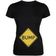 thumbnail image 1 of Halloween Costume BUMP Caution Sign Pregnancy Juniors Soft T Shirt Black 2XL, 1 of 1