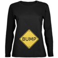 thumbnail image 1 of Halloween Costume BUMP Caution Sign Pregnancy Ladies' Relaxed Jersey Long-Sleeve Tee Black MD, 1 of 1