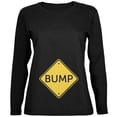 thumbnail image 1 of Halloween Costume BUMP Caution Sign Pregnancy Ladies' Relaxed Jersey Long-Sleeve Tee Black SM, 1 of 1