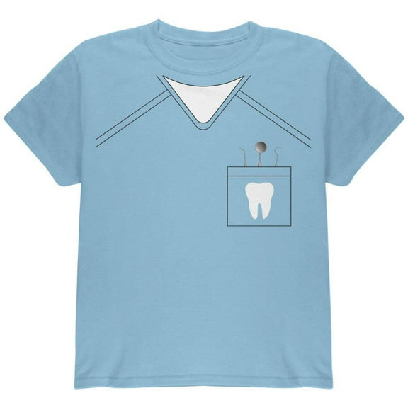 Halloween Costume Big Boys Dentist Scrubs Costume Light Blue Costume T Shirt - Youth Medium