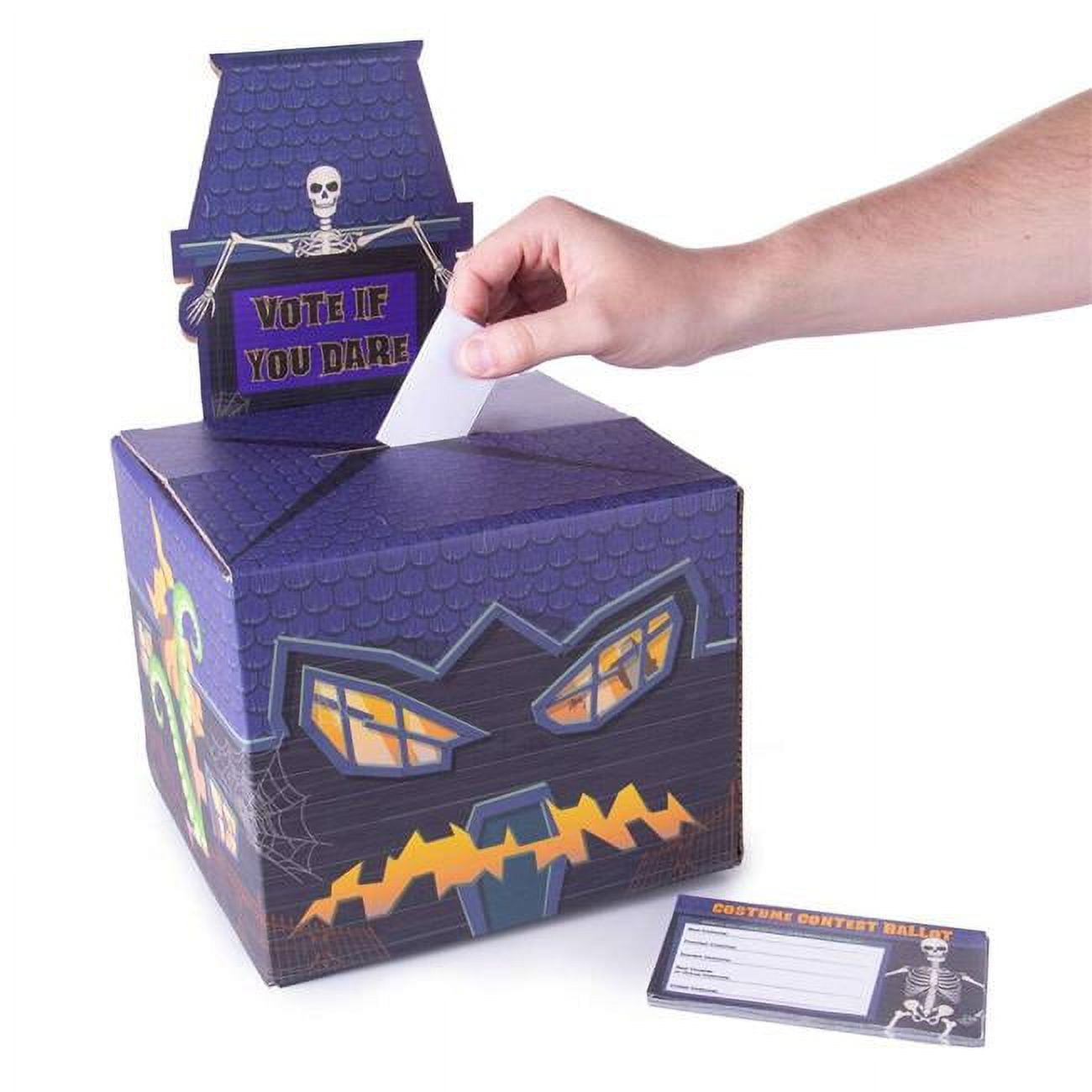 Halloween Costume Contest Ballot Box & 50 Ballot Voting Cards Cast