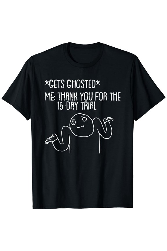 Halloween Costume Funny Ghost Dating Sarcastic Short Sleeve Black Casual Mens T-Shirt