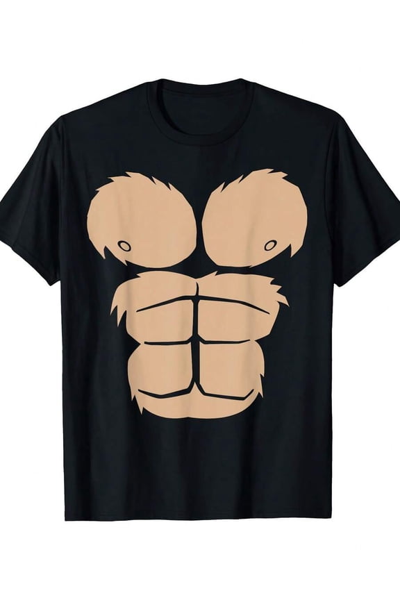 Halloween Costume Funny Monkey Gorilla Chest Suit Halloween T-Shirt - 220g
