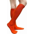 thumbnail image 1 of Halloween Costume Knee High Socks Cotton Blend Soft Stretchy Striped Plain Fall Socks, Pumpkin Orange , Medium, 1 Pair, 1 of 7
