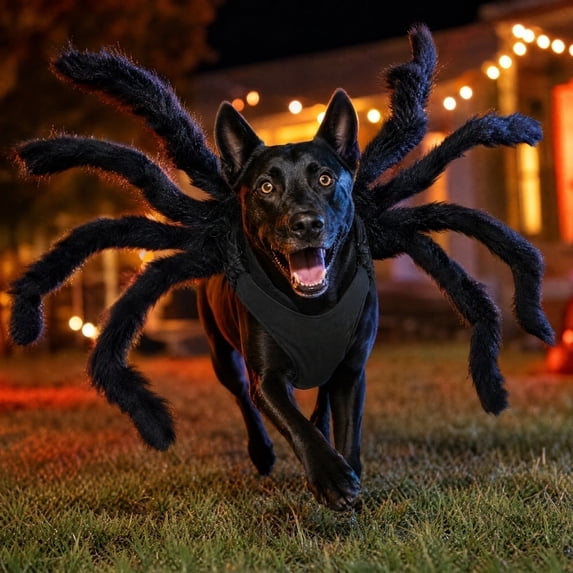 Halloween Costume Pet Costume Spider Harness Halloween Cosplay Prank Outfit for Dogs Cats Holiday Trick Or Treat Party Spooky Whole Decoration,M