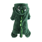Halloween Costume for Pet Dog Cat Dinosaur Plush Hoodies Animal Fleece Warm Outfits Clothes for Small Medium Dogs Cats Halloween Cosplay Apparel Accessories