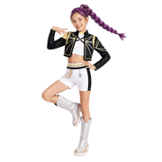 Halloween Costume Pop Star Stage Outfit Pop Idol Jacket Top and Shorts 3-Piece Set Fancy Dress Party Cosplay Costumes