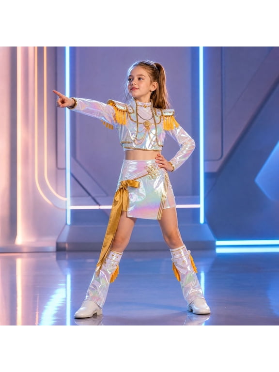 Halloween Costume Pop Star Stage Outfit Pop Idol Printed Jacket