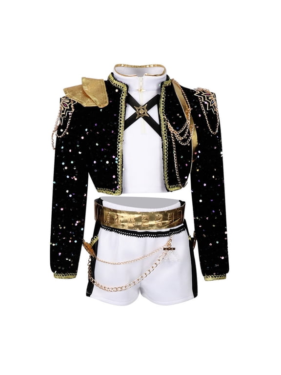 Halloween Costume Pop Star Stage Outfit Pop Idol Printed Jacket