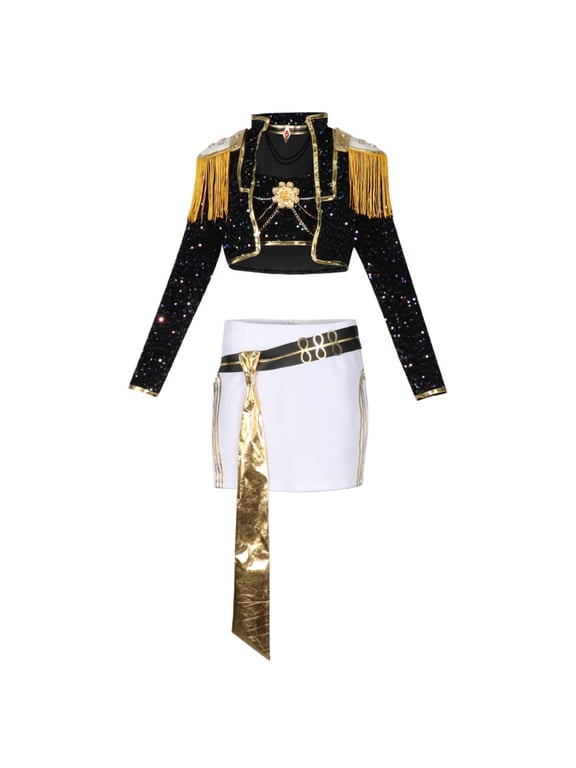 Halloween Costume Pop Star Stage Outfit Pop Idol Printed Jacket