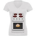 thumbnail image 1 of Halloween Costume Pregnant Bun in the Oven Juniors V-Neck T Shirt White MD, 1 of 1