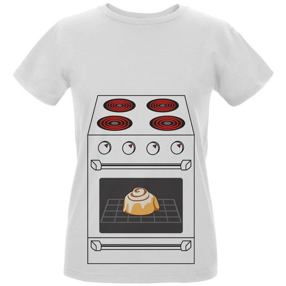 Halloween Costume Pregnant Bun in the Oven Womens Organic T Shirt White SM