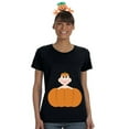 thumbnail image 1 of Halloween Costume Pumpkin Baby Maternity Costume T-Shirt with Jack-O-Lantern Headband, 1 of 3