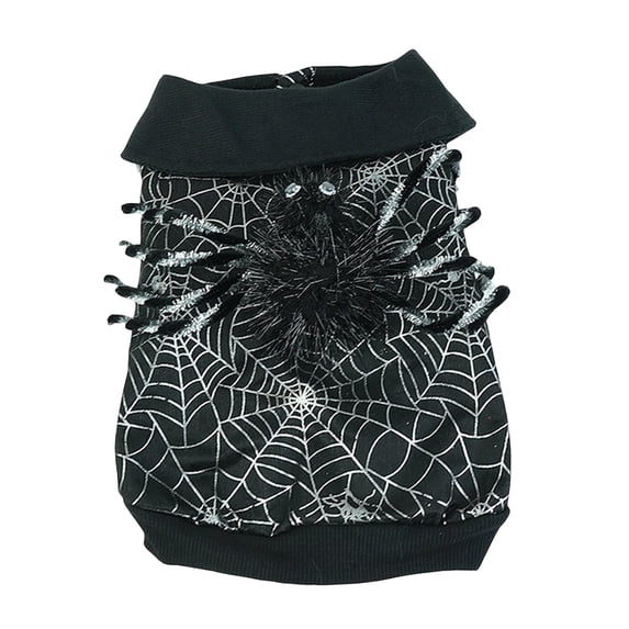 Halloween Costume Spider Web Hoodie for Pets, Lightweight Sweater for Small Dogs Cats Halloween Daily Wear(M)