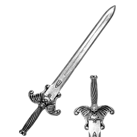 Halloween Costume Sword Skeleton Villain Barbarian Prop 35-Inch Silver