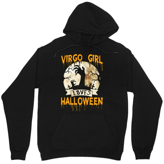 Halloween Costume "This Virgo Person Loves Halloween" Graphic Funny Holiday Zodiac M7761 Unisex Hoodie, Up to Size 5XL