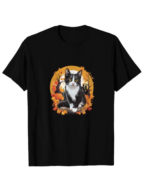 Halloween Costume Tuxedo Cat Gift Animal Lovers Swea T-Shirt