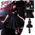 thumbnail image 1 of Halloween Costume， Women's Sexy Officer Halloween Costume for Nightclub Bar Stage Role Play Black Cosplay Outfits Costumes For Halloween Halloween Dress Up Halloween Decor Party Outfit, 1 of 5