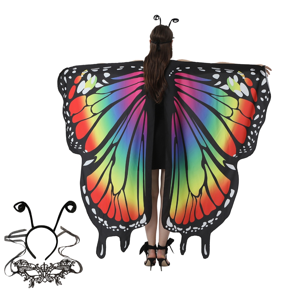 Halloween Costume for Adult Women Butterfly Wing Fairy Shawl with
