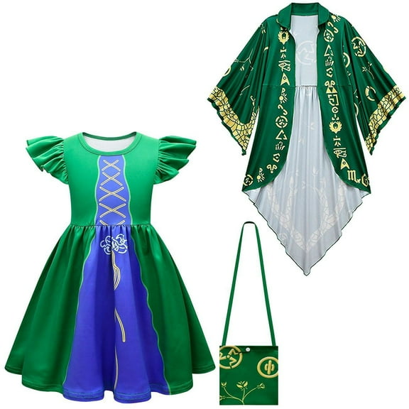 Halloween Costume for Girls Kids Sanderson Witch Dress Halloween Cosplay Suits
