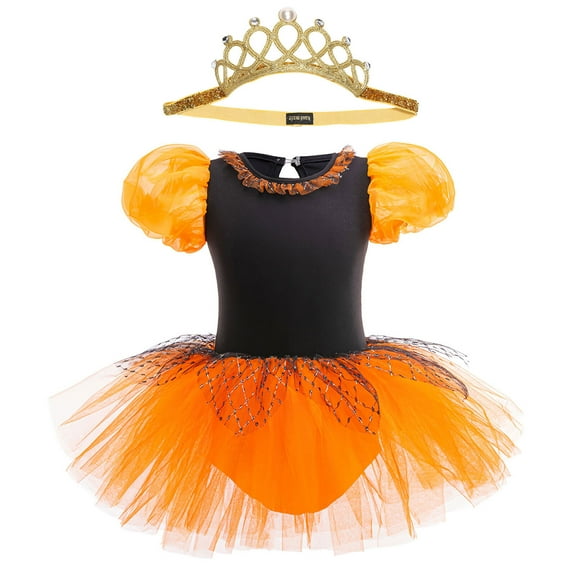 Halloween Costume w/Headband Witch Ballerina Tutu Dress Fancy Outfits for Little Girls 18-24M