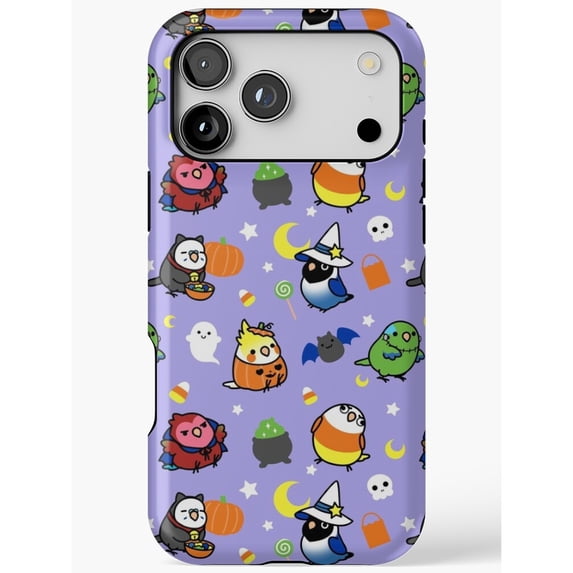 Select Tip Image Halloween Costumed Birds, Ghosts and Crescent Moons Tough Phone Case ...
