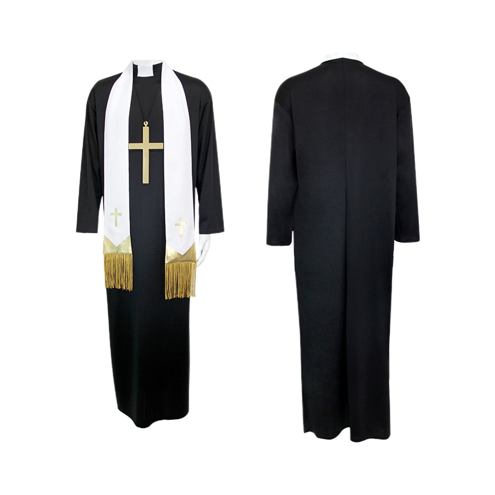 Halloween Costumes 2024 Halloween Adult Priest Costume Stage