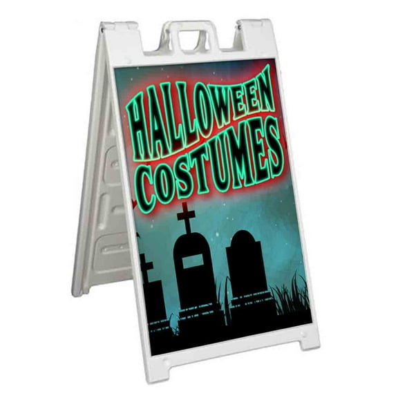 Halloween Costumes (24" X 36") Standard A-Frame Signicade, Includes Decal Applied To Stand