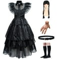 Halloween Costumes Black Dress Up For Women Birthday Party With Wig