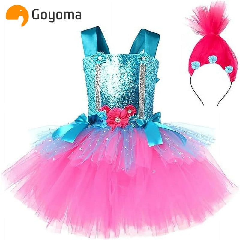 Halloween Costumes Clearance Trolls Cosplay Costume for Girls Princess