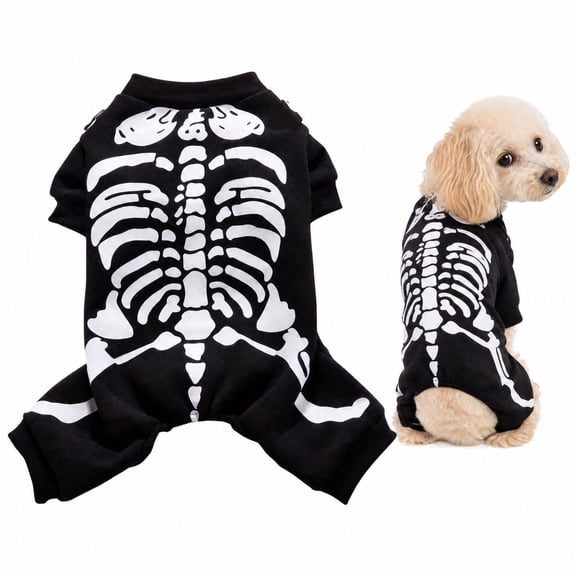 Halloween Costumes For Dogs, Features Dog Skeleton Costume For Fun Halloween Visiting And Family Gathering