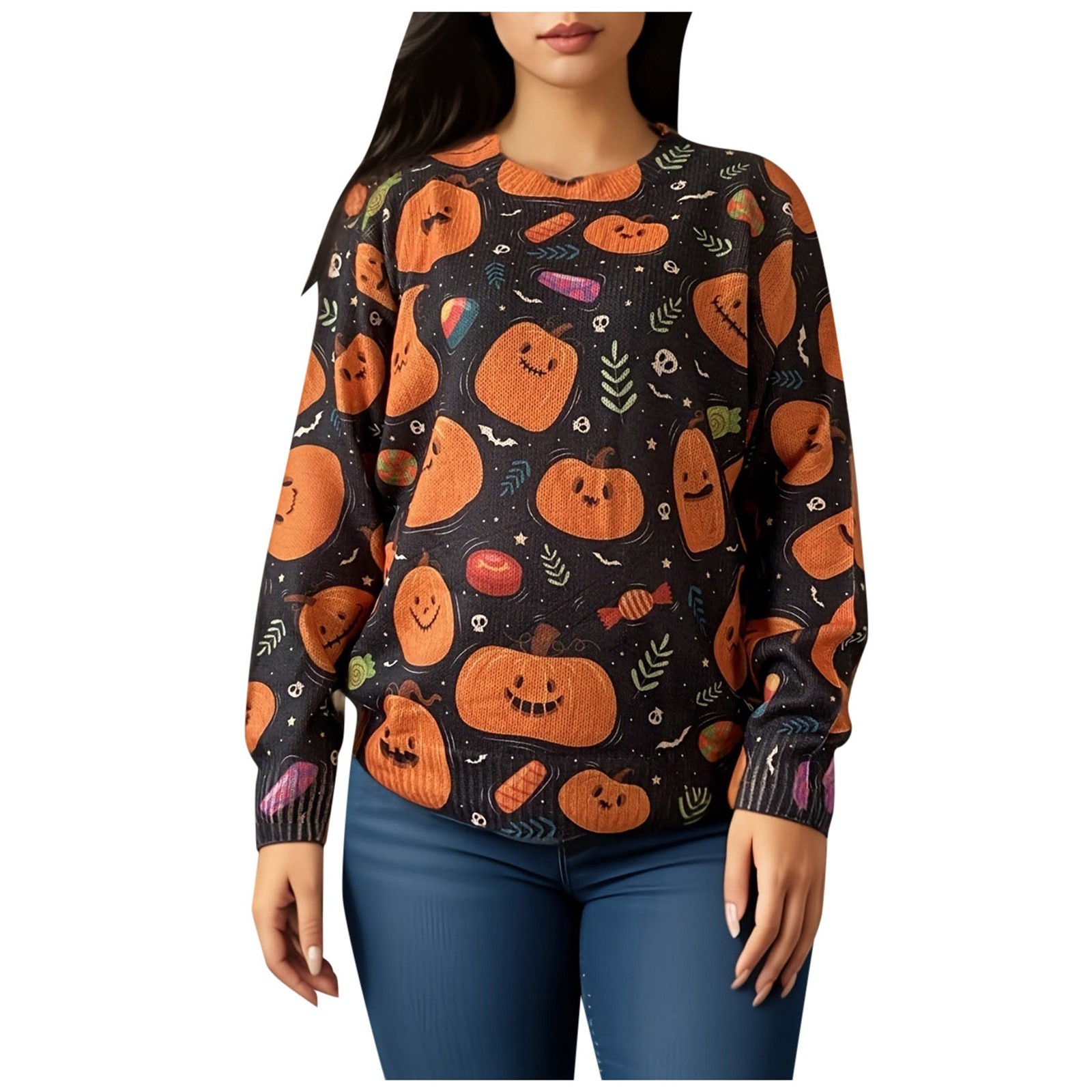 Halloween Costumes For Women Fashionable Sweatshirt Hoodie Pumpkin
