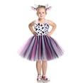 thumbnail image 1 of Halloween Costumes for Girls Giraffe Tutu Dress Set Halter Sleeveless Animal Print Tutu Dress with Matching Headband 2 Piece Kids Fancy Outfits Layered Party Dress for Cosplay Themed Party, 1 of 6