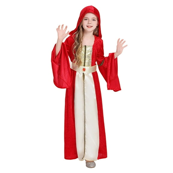 Halloween Kids Halloween Gown Dress for Witch Performance Party Outfit, 8-10 Years
