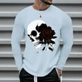Men's Skull Localized Print Long Sleeve TShirt Blue M3XL