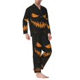 thumbnail image 1 of Halloween Costumes Mens Pajamas Set, Grunge Halloween Pumpkin Halloween Pajamas Button Down Long Sleeve Loungewear Halloween Sleepwear Pjs sets for Men, 1 of 7