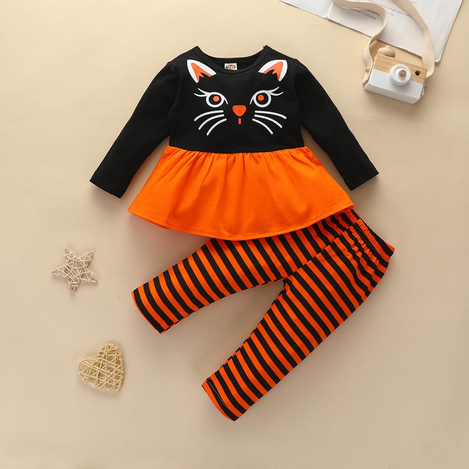 Halloween Costumes Toddler Footed Soft Comfy Halloween Cartoon Cat Baby
