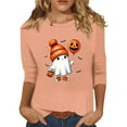 Halloween Costumes Woman 2024 Cute Ghost Pumpkin Print TShirts 3/4