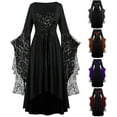 Halloween Costumes Woman 2024 Lace Plus Size Renaissance Dress