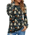 Halloween Costumes Woman 2025 Pumpkin Ghost Print Tunic Long Sleeve