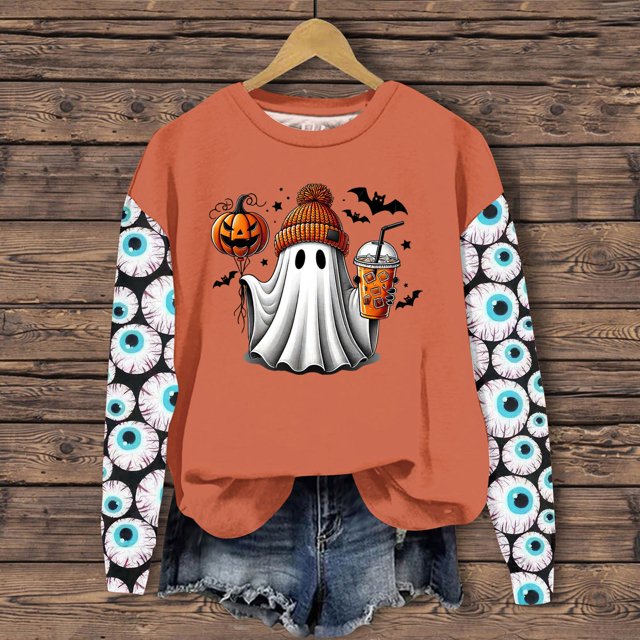 Halloween Costumes for Women 2024 YuCheng Bat Spider Pumpkin Graphic