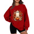 Halloween Costumes for Women Cute Ghost Graphic Pullover Sweaters Long