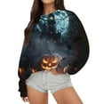 Halloween Costumes for Women Pumpkin Bats Print Pullover Sweaters Long