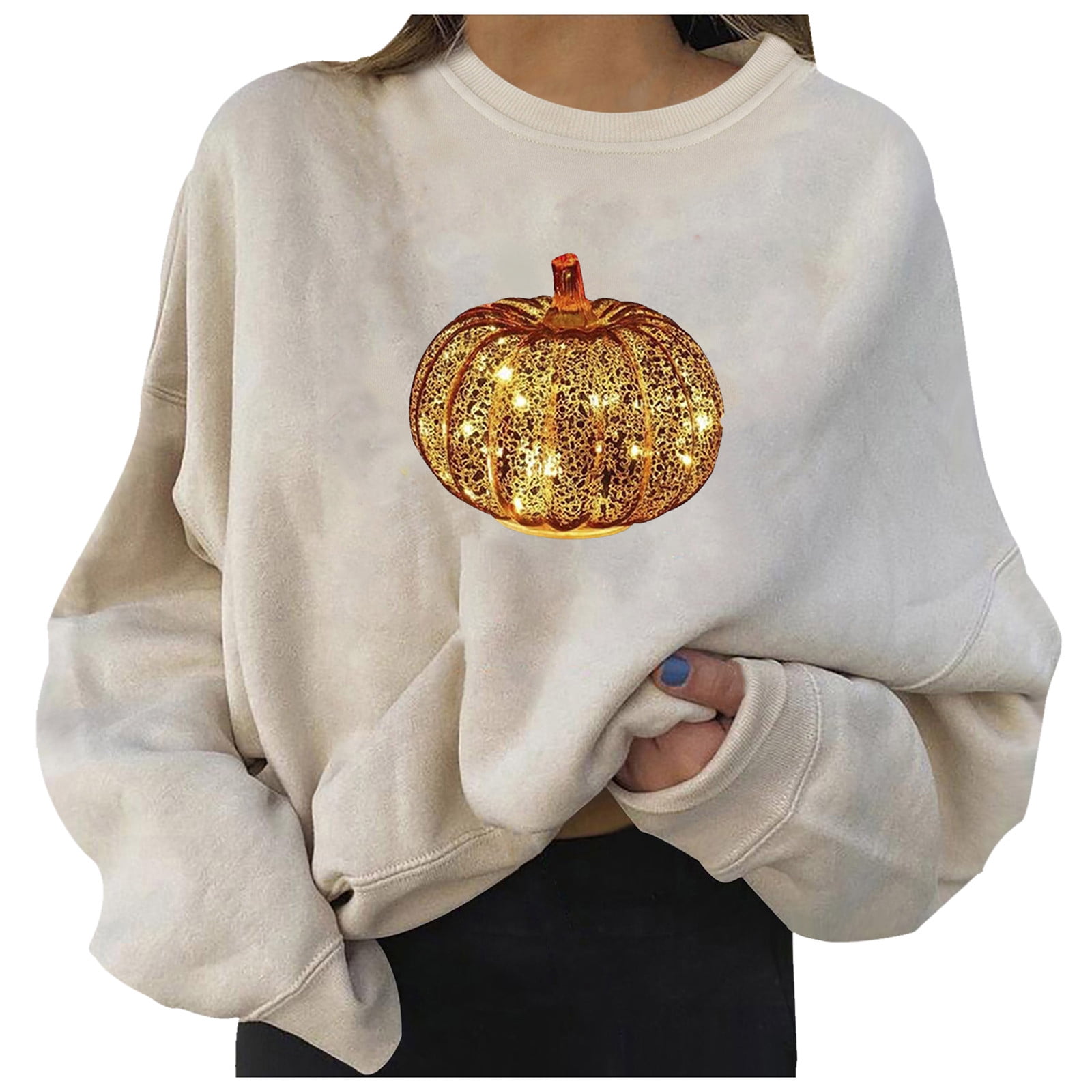 Halloween Costumes Womens Casual Long Sleeve Round Neck Sweatshirts