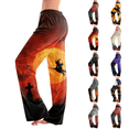thumbnail image 1 of Halloween Costumes Womens Pajama Bottoms Halloween Floral Printed Casual Comfy Drawstring Pajama Pants Lightweight Pull On Petite Pants Orange XL, 1 of 6