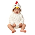 thumbnail image 1 of Halloween Costumes for Boys Chicken Halloween Costume Girl Boy Hooded Romper Jumpsuit Bodysuit Cartoon Chick Costumes White, Size: 12-18 Months, 1 of 10