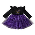 thumbnail image 1 of Halloween for Girls Long Sleeve Dress Girls' Halloween Printed Princess Dress Size 2-7 Years Orange 100, 1 of 6