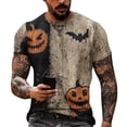 thumbnail image 1 of Halloween Costumes for Men Halloween Shirt Plus Size Short Sleeve Pumpkin Jack-o'-lantern Graphic Halloween Tees, 1 of 4