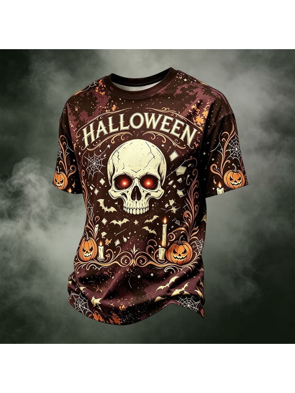 Halloween Costumes for Men Halloween T Shirts Plus Size Short Sleeve Halloween Tee Tops