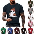 thumbnail image 1 of Halloween Costumes for Men Halloween Tshirts Plus Size Short Sleeve Pumpkin Ghost Funny Graphic Print Halloween Tee Shirts, 1 of 5